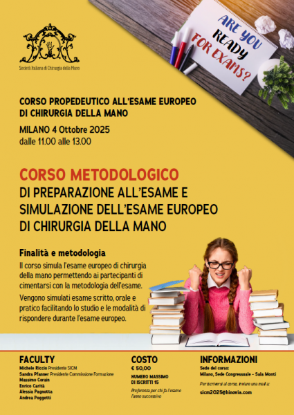 Corso Propedeutico all'Esame Europeo in Chirurgia della Mano