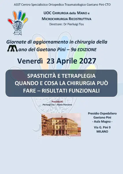 SPASTICITÀ E TETRAPLEGIA QUANDO E COSA LA CHIRURGIA PUÒ FARE - RISULTATI FUNZIONALI