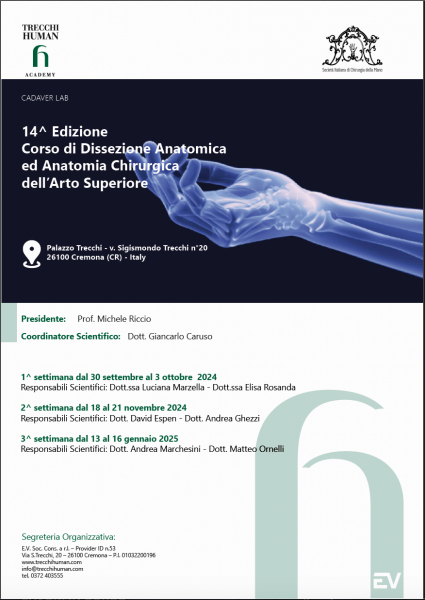 Corso Dissezione anatomica ed Anatomia chirurgica dell'arto superiore