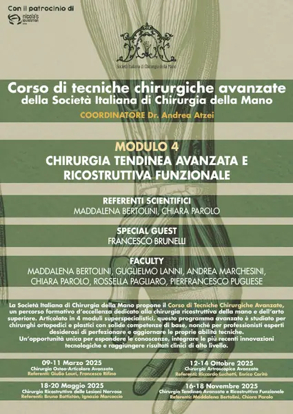 Modulo di chirurgia tendinea avanzata e ricostruttiva funzionale