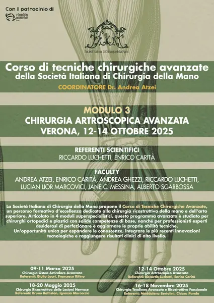 Modulo di chirurgia artroscopica avanzata Modulo di chirurgia artroscopica avanzata