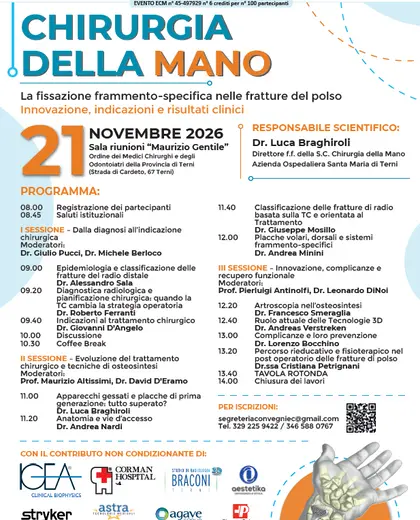 CHIRURGIA DELLA MANO La fissazione frammento-specifica nelle fratture del polso Innovazione, indicazioni e risultati clinici