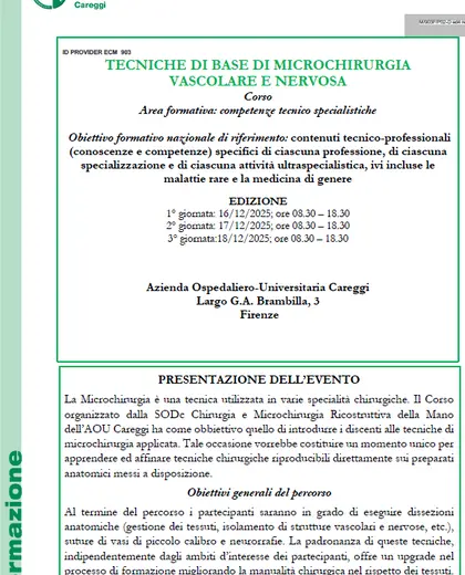 TECNICHE DI BASE DI MICROCHIRURGIA VASCOLARE E NERVOSA